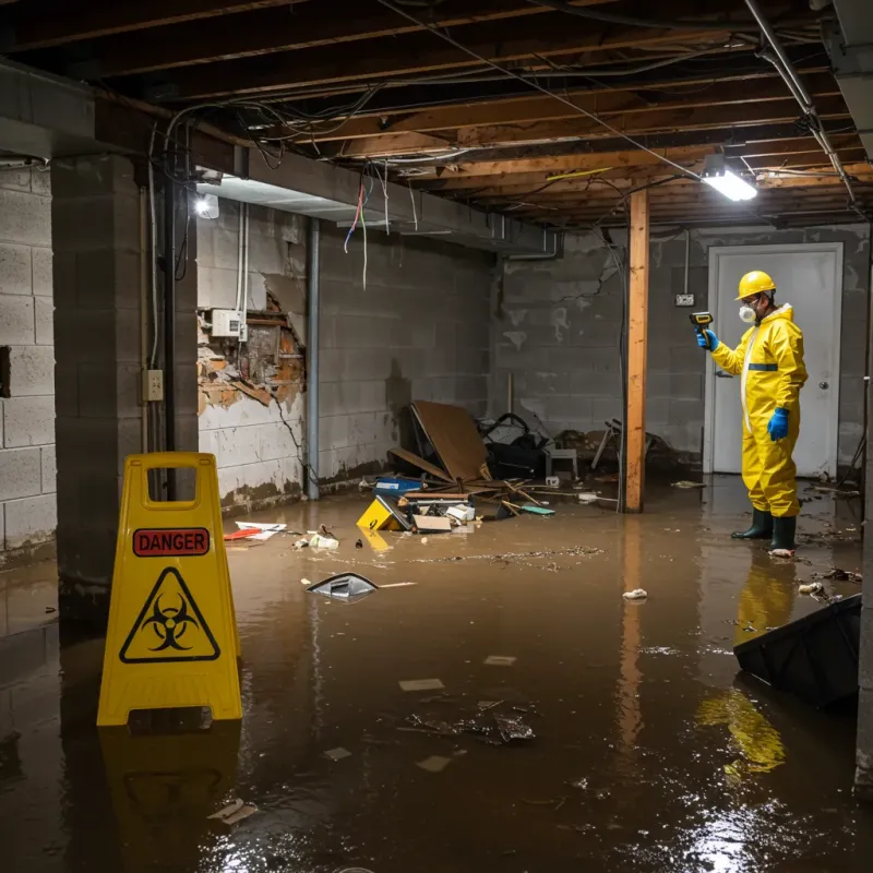 Flooded Basement Electrical Hazard in Wayne County, PA Property