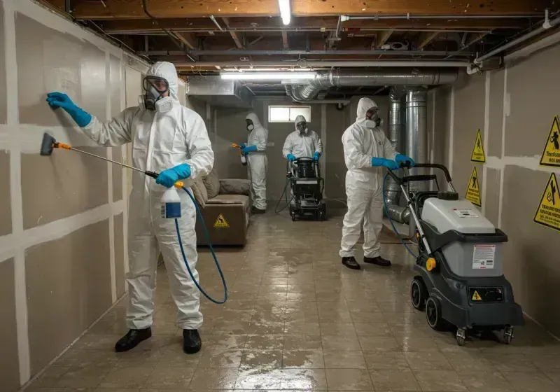 Basement Moisture Removal and Structural Drying process in Wayne County, PA